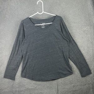 Sonoma Long Sleeve T Shirt Women Large Gray Cotton Pullover Crew Neck